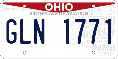OH license plate GLN1771