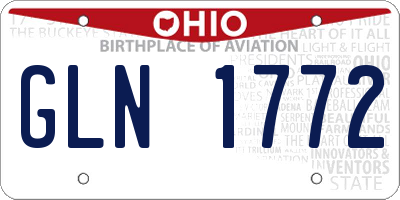 OH license plate GLN1772