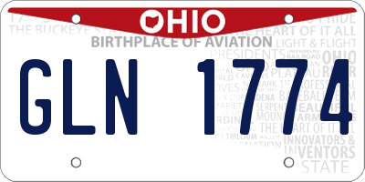 OH license plate GLN1774