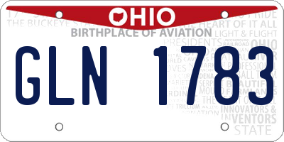 OH license plate GLN1783