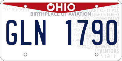 OH license plate GLN1790