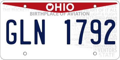 OH license plate GLN1792