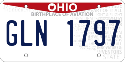 OH license plate GLN1797