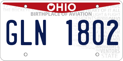 OH license plate GLN1802