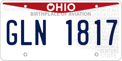 OH license plate GLN1817