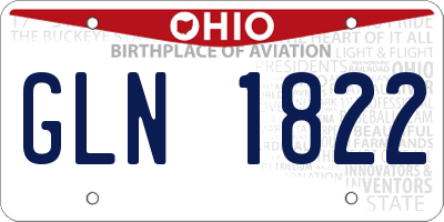 OH license plate GLN1822