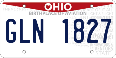 OH license plate GLN1827