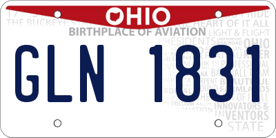 OH license plate GLN1831