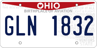 OH license plate GLN1832