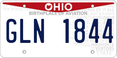 OH license plate GLN1844