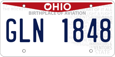 OH license plate GLN1848