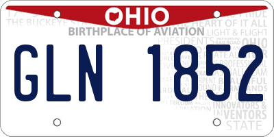 OH license plate GLN1852