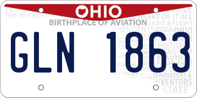 OH license plate GLN1863
