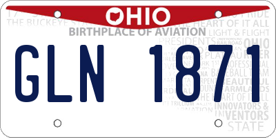 OH license plate GLN1871