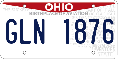 OH license plate GLN1876