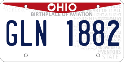 OH license plate GLN1882