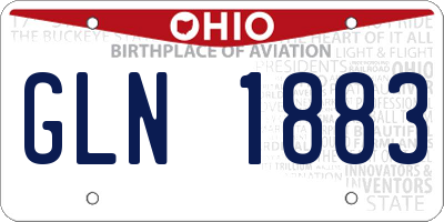 OH license plate GLN1883
