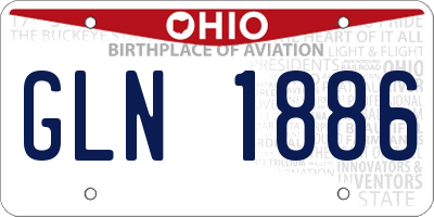 OH license plate GLN1886