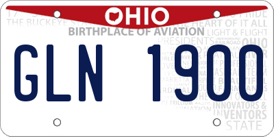 OH license plate GLN1900