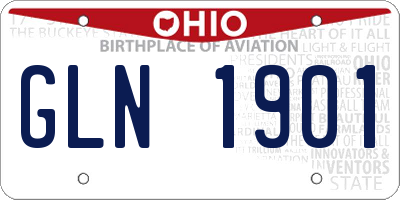 OH license plate GLN1901