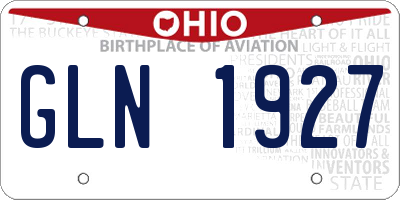 OH license plate GLN1927