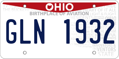 OH license plate GLN1932