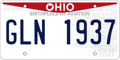 OH license plate GLN1937