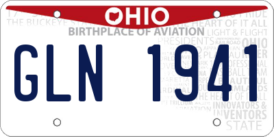 OH license plate GLN1941