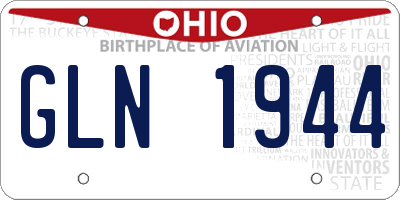 OH license plate GLN1944