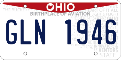 OH license plate GLN1946