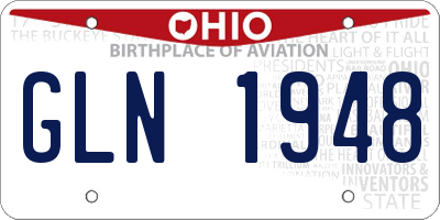 OH license plate GLN1948