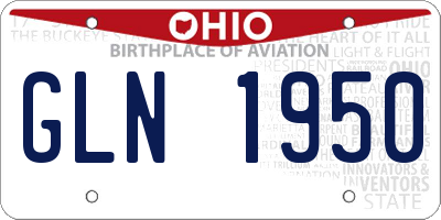OH license plate GLN1950