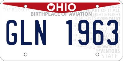 OH license plate GLN1963