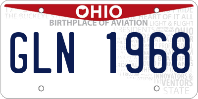 OH license plate GLN1968