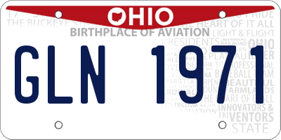 OH license plate GLN1971