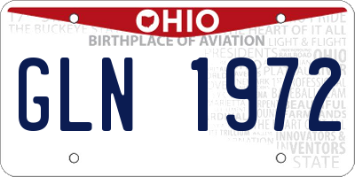 OH license plate GLN1972