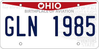 OH license plate GLN1985