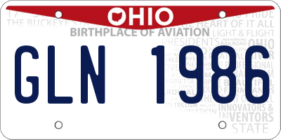 OH license plate GLN1986