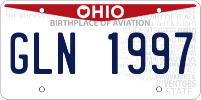 OH license plate GLN1997