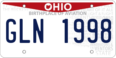 OH license plate GLN1998