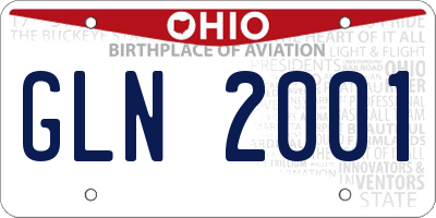 OH license plate GLN2001