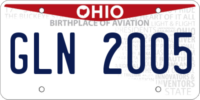 OH license plate GLN2005