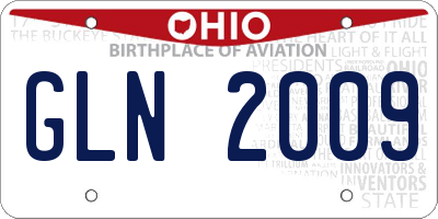 OH license plate GLN2009