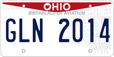 OH license plate GLN2014