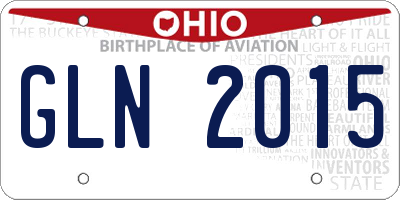 OH license plate GLN2015