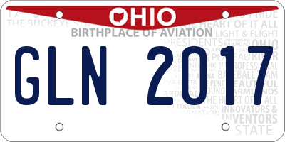 OH license plate GLN2017
