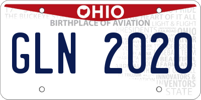 OH license plate GLN2020