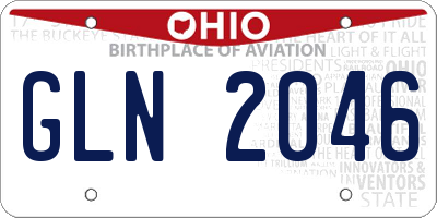 OH license plate GLN2046