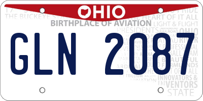 OH license plate GLN2087