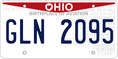OH license plate GLN2095